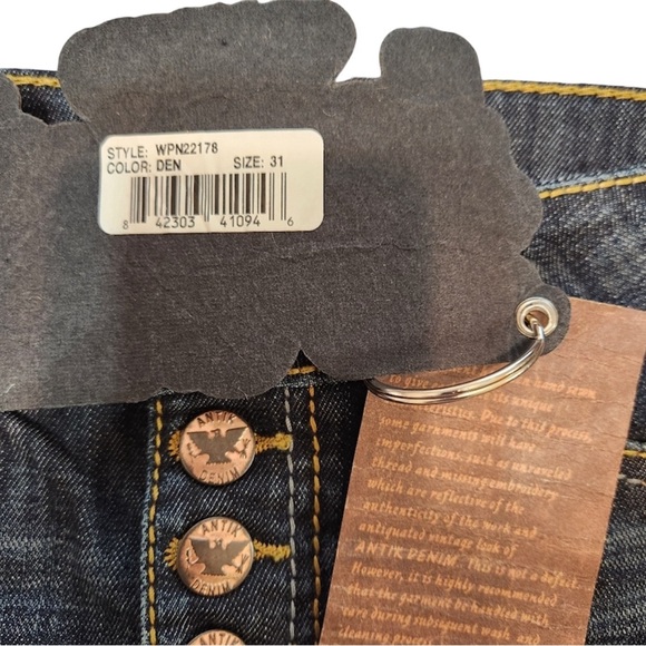 Antik Denim Dark Wash Mini-skirt, button fly, sz 31 - Picture 6 of 12